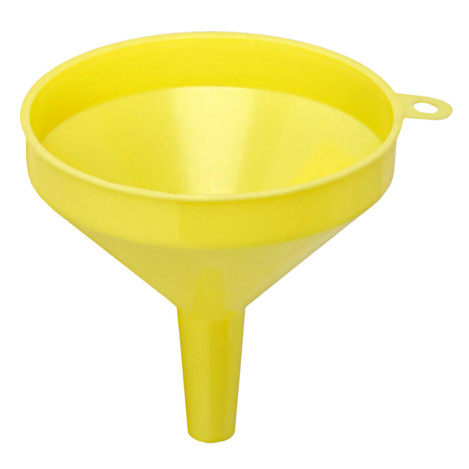 22 oz, 6-1/4" diameter x 6" Length and 0.6" Tube Diameter, Yellow Color Funnel, Polypropylene