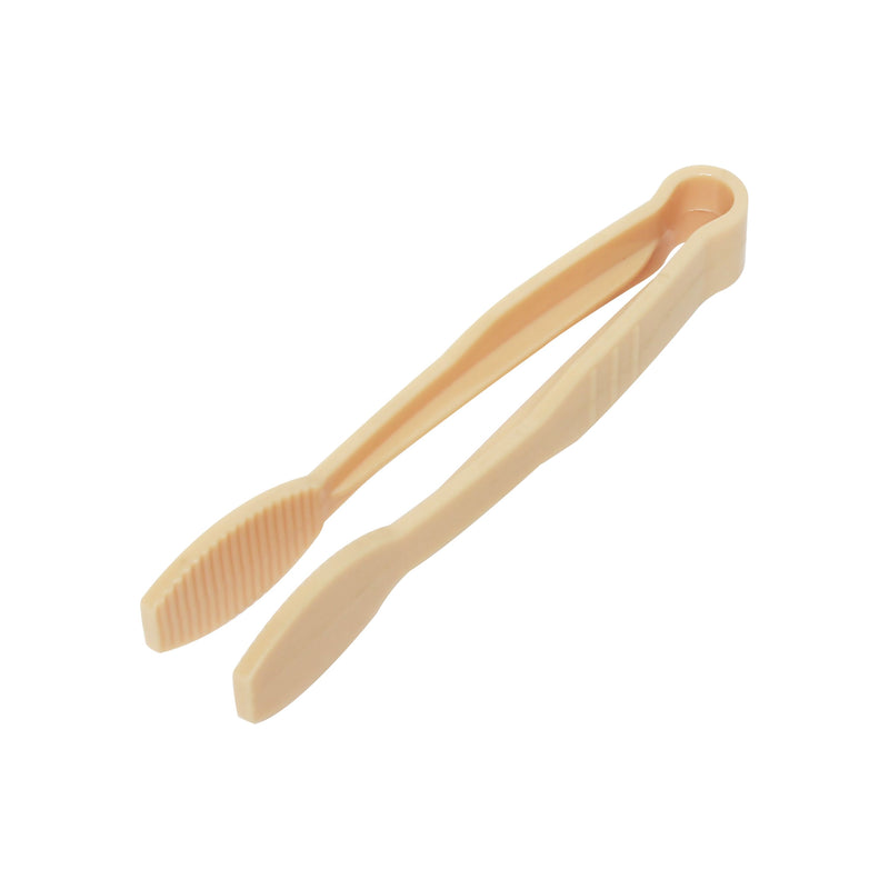 Thunder Group PLFTG006BG 6 Inch Dishwasher Safe Serving Tongs with Flat Grip Beige