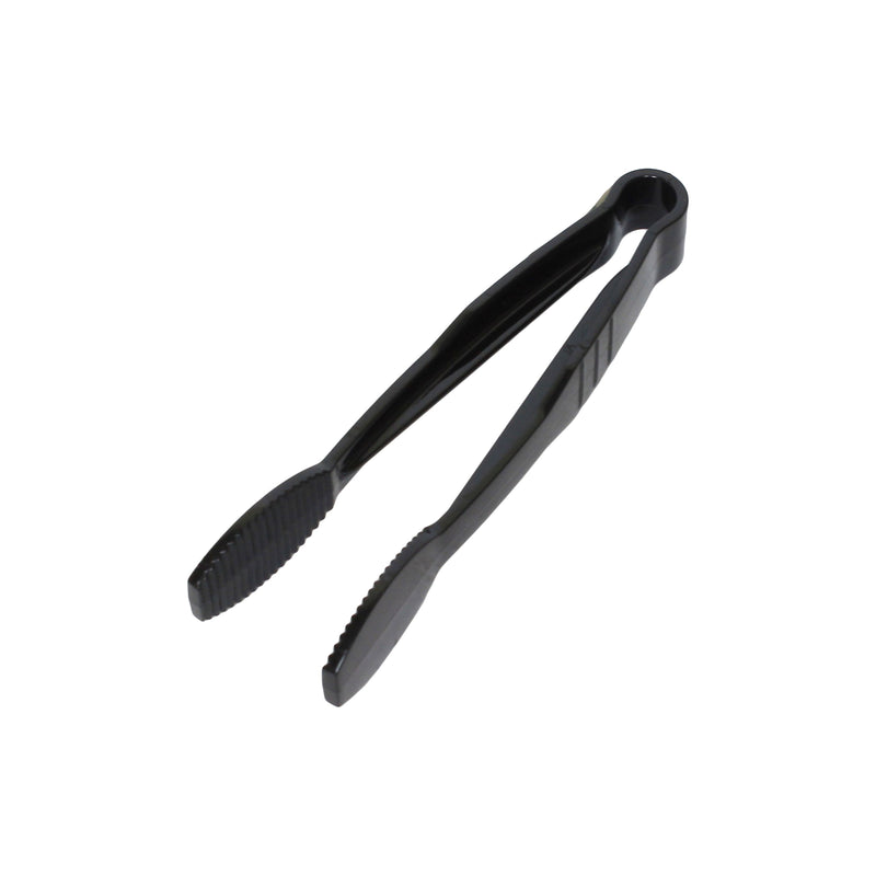 Thunder Group PLFTG006BK 6 Inch Serving Tongs Flat Grip Dishwasher Safe Polycarbonate Black