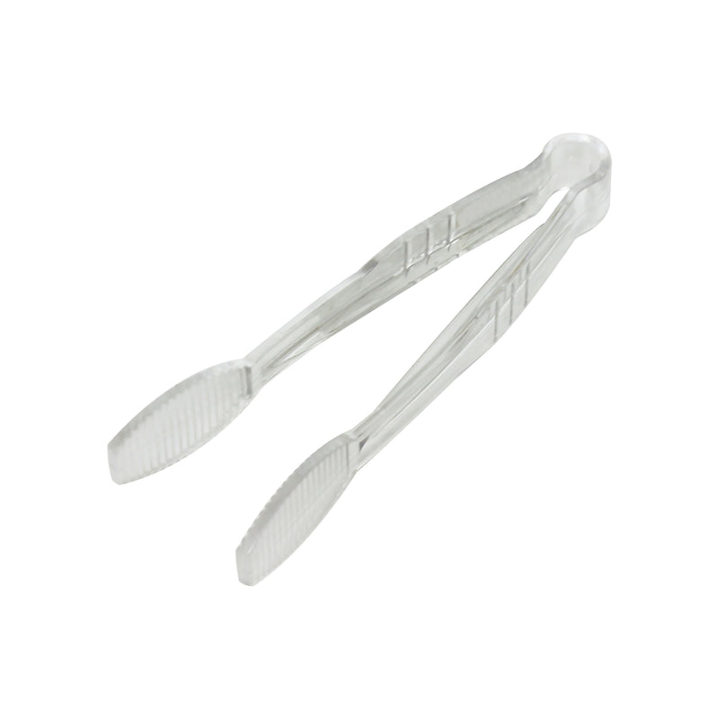 Thunder Group PLFTG006CL 6 Inch Flat Grip Serving Tongs Polycarbonate Clear