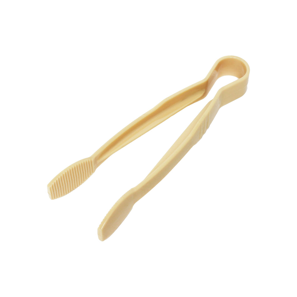 9" x 2-1/2" x 1-5/8", Flat Grip Tong, Beige Color, Polycarbonate, One-Piece, Dishwasher Safe, Break-Resistant, Shatter-Resistant, Color Coded, No Microwave, No Oven, NSF
