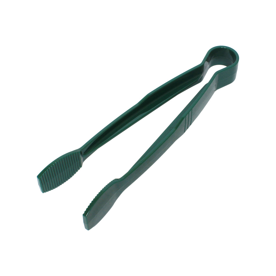 9" x 2-1/2" x 1-5/8", Flat Grip Tong, Green Color, Polycarbonate, One-Piece, Dishwasher Safe, Break-Resistant, Shatter-Resistant, Color Coded, No Microwave, No Oven, NSF