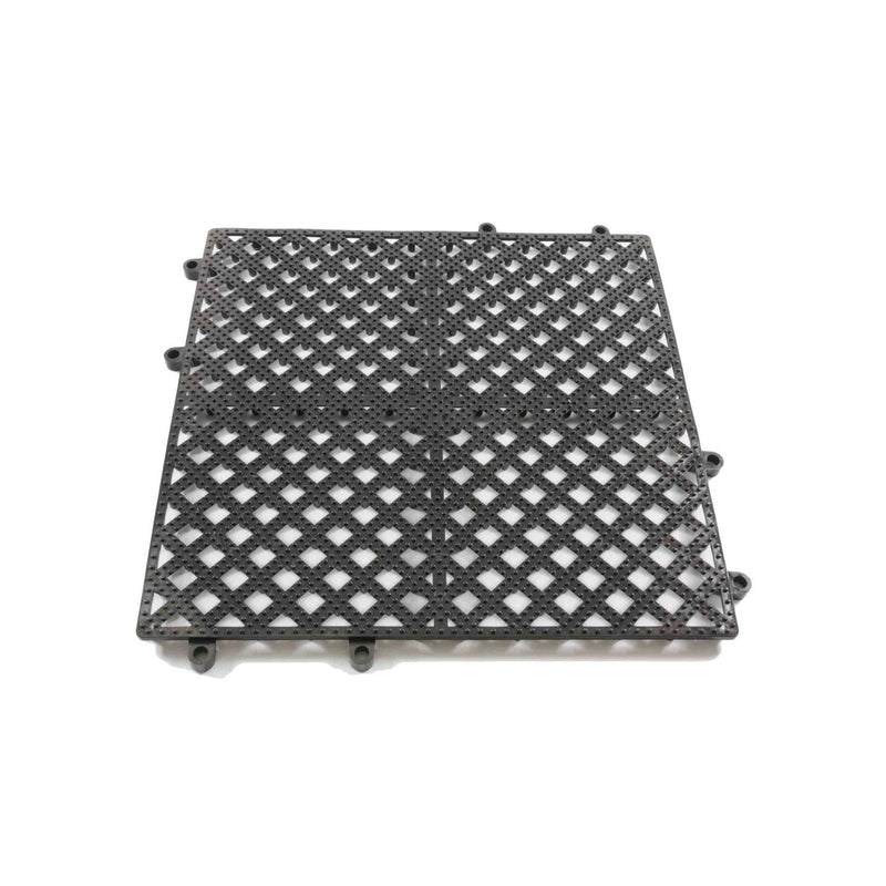 Thunder Group PLIM1212SM 12 Inch Bar Mat Light Weight Interlocking Black