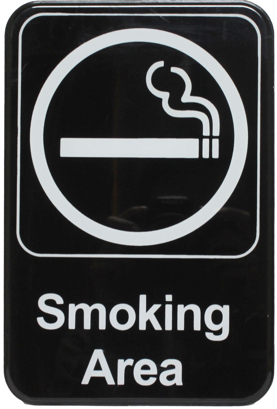 Thunder Group PLIS6902BK 6 Inch Information Symbol Sign Smoking Area Adhesive Black
