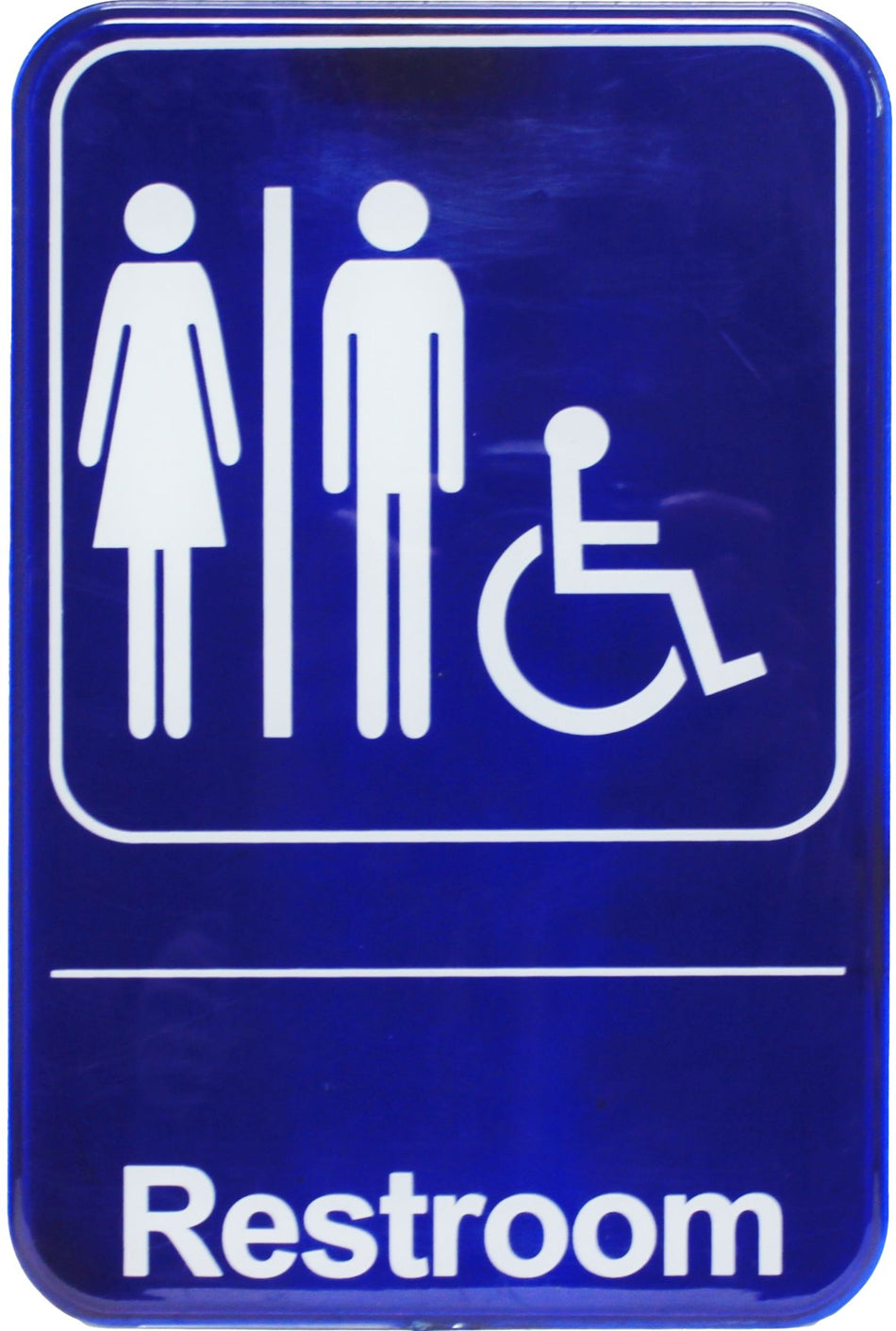 Thunder Group PLIS6903BL 6 Inch Sign Compliance Restroom Accessible Self-Adhesive Blue
