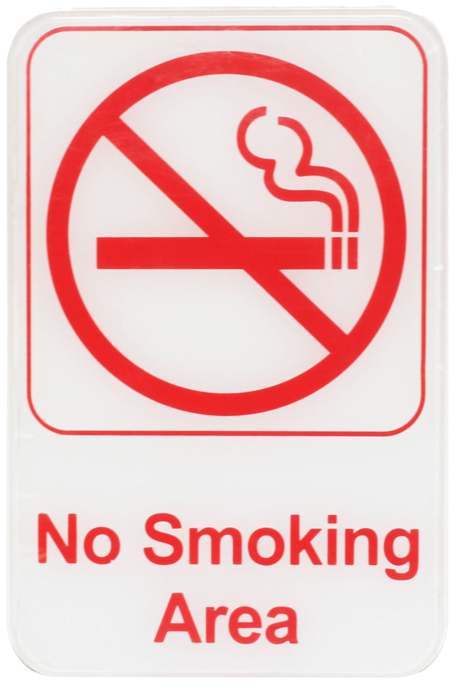 Thunder Group PLIS6905RD 6 Inch No Smoking Area Compliance Sign Red on White