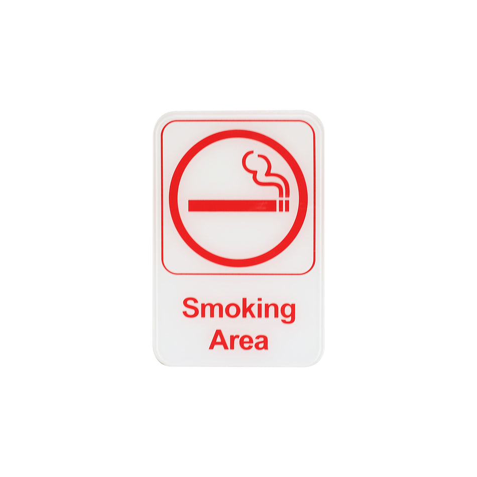 Thunder Group PLIS6906RD 6 Inch Sign Compliance Smoking Area Self-Adhesive Red Lettering