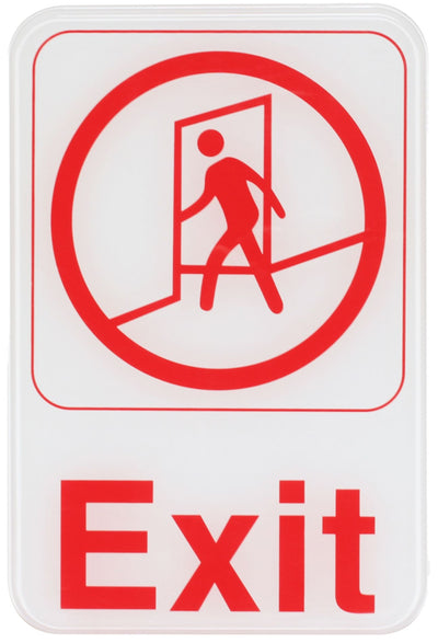 Thunder Group PLIS6907RD 6 Inch Compliance Sign Exit Self-Adhesive Red Lettering