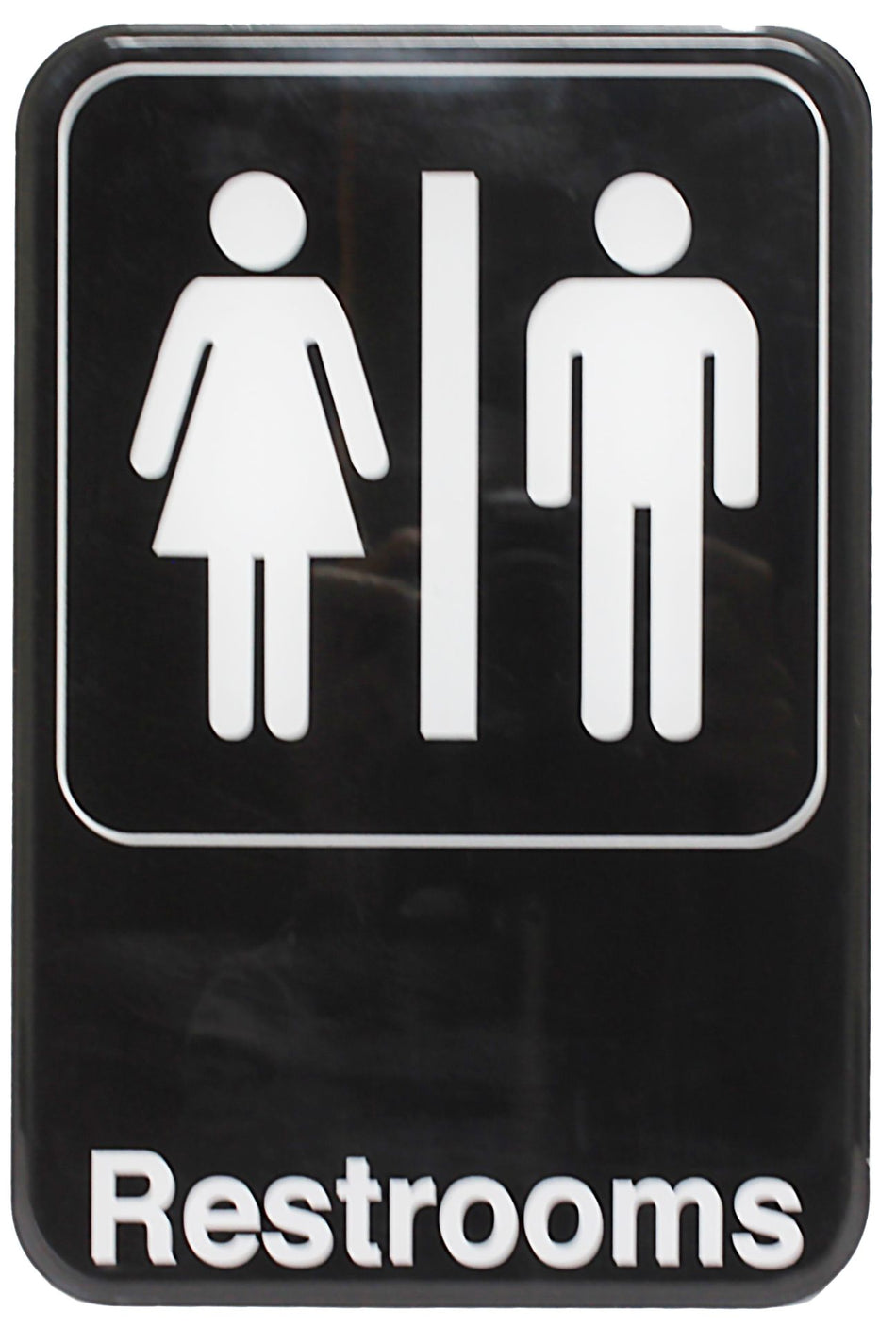 Thunder Group PLIS6908BK 6 Inch Info Symbol Sign Restrooms Self-Adhesive Black