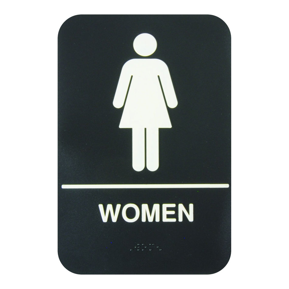 Thunder Group PLIS6951BK 6 Inch Information Symbol Sign Black Women with Braille