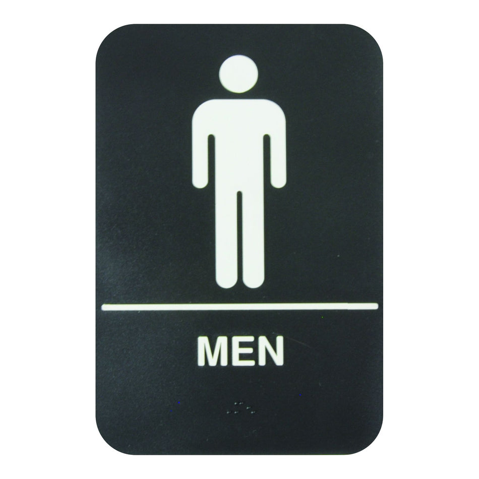 Thunder Group PLIS6952BK 6 Inch Sign Compliance Men with Braille Adhesive