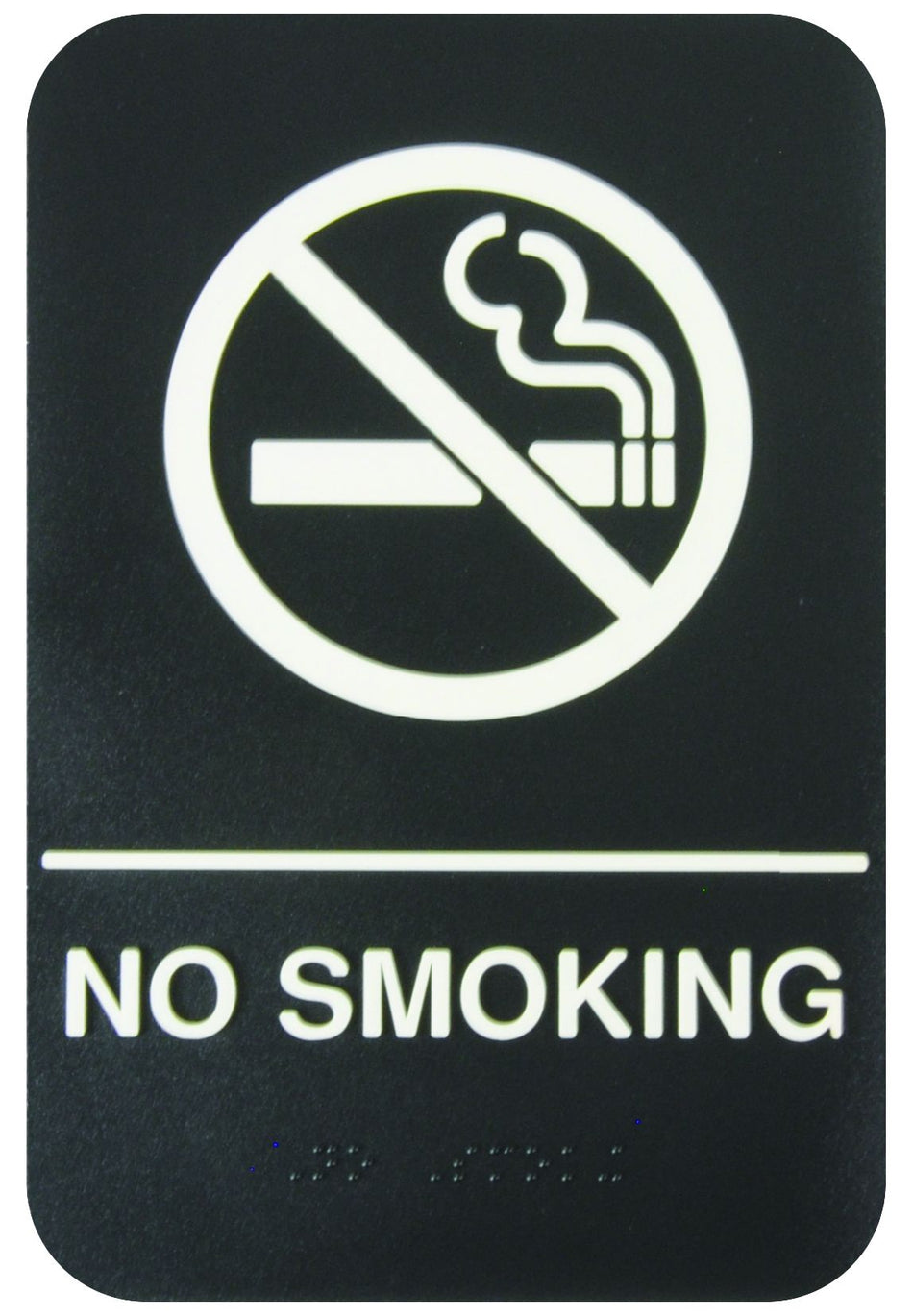 Thunder Group PLIS6955BK 6 Inch No Smoking Sign with Braille Self Adhesive