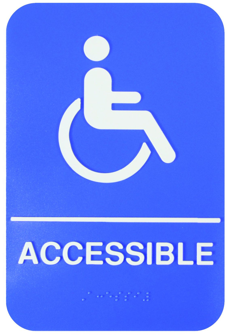 Thunder Group PLIS6959BL 6 Inch Accessible Sign with Braille Blue Background