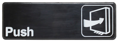 Thunder Group PLIS9301BK 9 Inch Information Compliance Sign Push Self-Adhesive Black