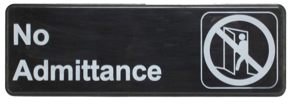 Thunder Group PLIS9305BK 9 Inch Compliance Sign Self-Adhesive No Admittance Black White