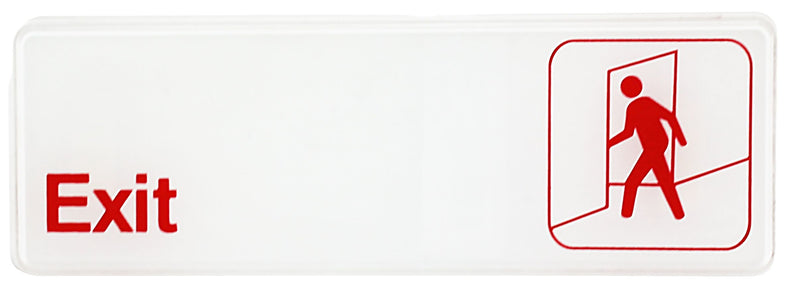 Thunder Group PLIS9307RD 9 Inch Sign Compliance Self-Adhesive Exit Red Lettering