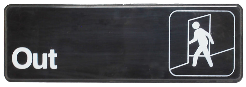 Thunder Group PLIS9308BK 9 Inch Information Symbol Sign "Out" Self-Adhesive Black