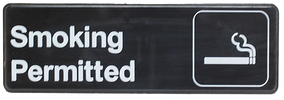 Thunder Group PLIS9312BK 9 Inch Sign Smoking Permitted Self-adhesive Black White Lettering