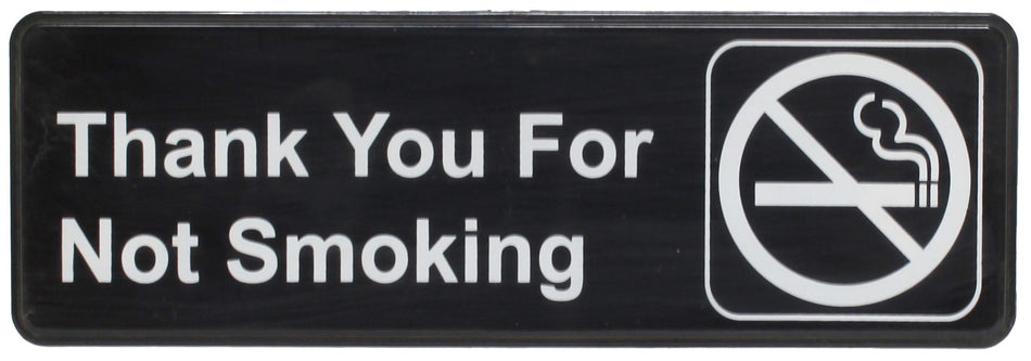 Thunder Group PLIS9318BK 9 Inch Thank You For Not Smoking Compliance Sign
