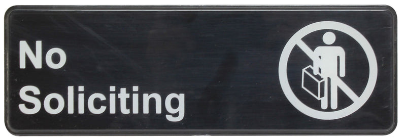 Thunder Group PLIS9322BK 9 Inch No Soliciting Sign Compliance Self-adhesive