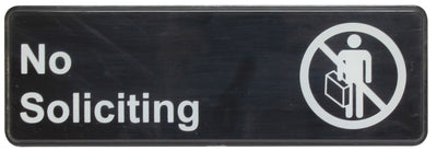 Thunder Group PLIS9322BK 9 Inch No Soliciting Sign Compliance Self-adhesive
