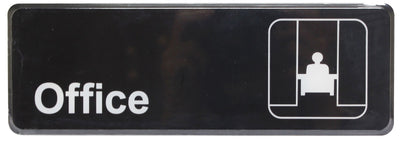 Thunder Group PLIS9323BK 9 Inch Office Compliance Sign Self-Adhesive Black and White