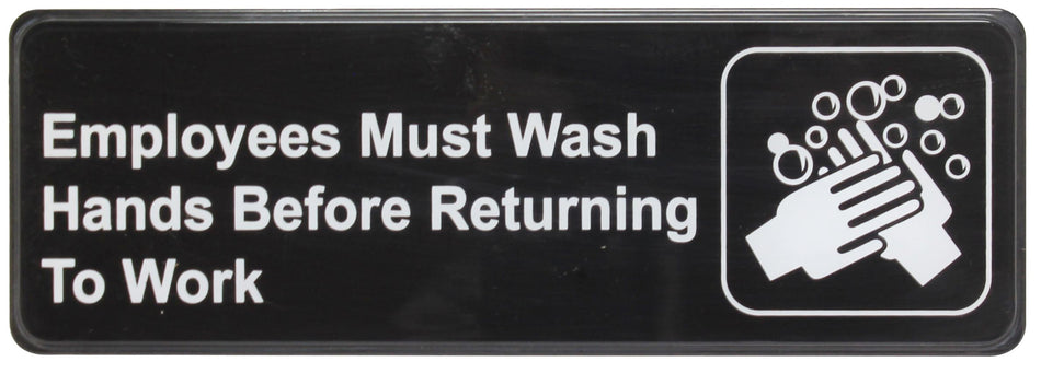 Thunder Group PLIS9325BK 9 Inch Information Symbol Sign Hand Washing Compliance
