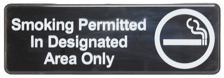Thunder Group PLIS9327BK 9 Inch Compliance Sign Smoking Permitted Only Black