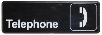 Thunder Group PLIS9328BK 9 Inch Sign Compliance Telephone Self-Adhesive Black