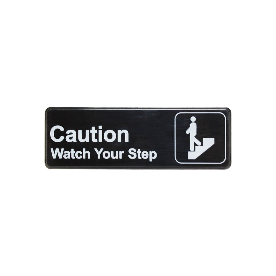 Thunder Group PLIS9329BK 9 Inch Information Sign Caution Watch Your Step Black