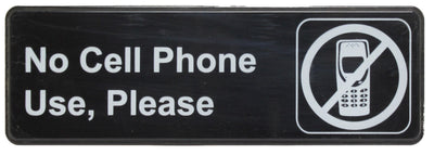 Thunder Group PLIS9332BK 9 Inch Sign Compliance No Cell Phone Use Please