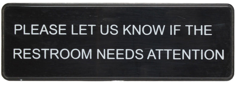 Thunder Group PLIS9334BK 9 Inch Information Symbol Sign Restroom Attention Black