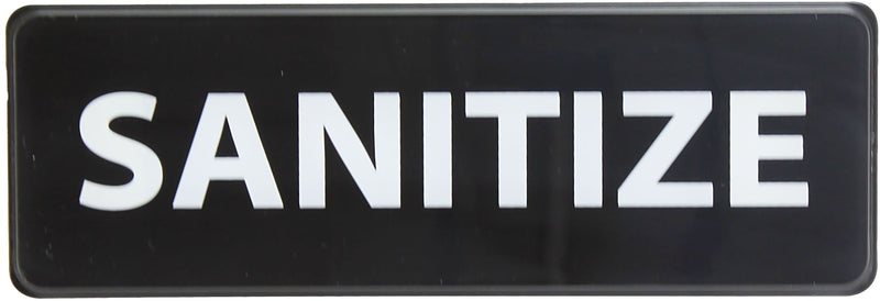 Thunder Group PLIS9340BK 9 Inch Information Symbol Sign Sanitize With Self-Adhesive Backing Black Background