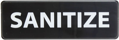 Thunder Group PLIS9340BK 9 Inch Information Symbol Sign Sanitize With Self-Adhesive Backing Black Background