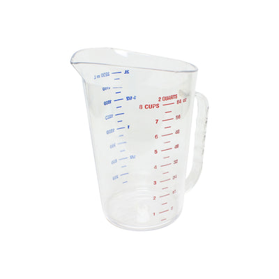 Thunder Group PLMC064CL 2 Quart Measuring Cup Printed US Metric Polycarbonate