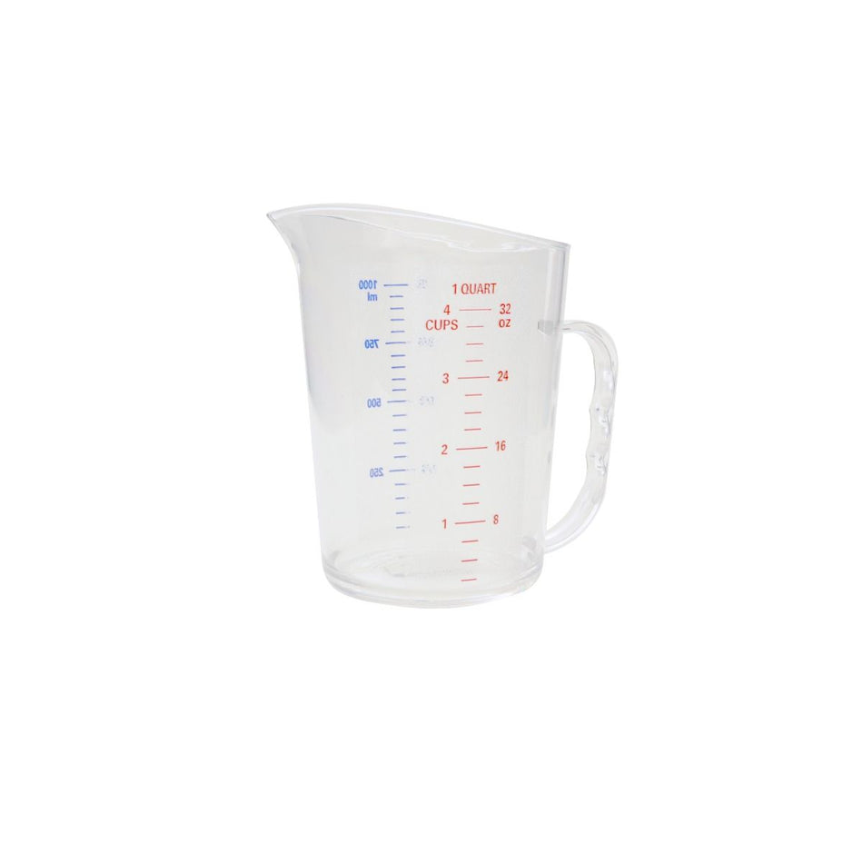 1 Liter/1 Quart, Measuring Cup with U.S. and Metric Measurements, Polycarbonate, withstand temperature from -40Â°F up to 210Â°F, Dishwasher Safe, Break-Resistant, Shatter-Resistant, No Microwave, No Oven, NSF