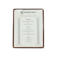 Thunder Group PLMENU-1BR 8-1/2 Inch Single Pocket Menu Cover Plastic Brown