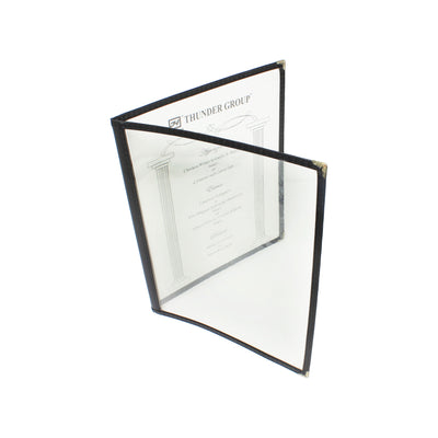 Thunder Group PLMENU-2BL 8-1/2 Inch Menu Cover Double Fold Plastic Black