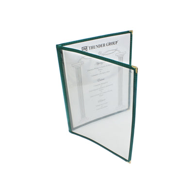 Thunder Group PLMENU-2GR 8-1/2 Inch Menu Cover Double Fold Plastic Green