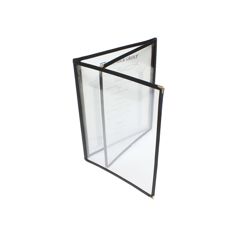 Thunder Group PLMENU-3BL 8-1/2 Inch Triple-Fold Menu Cover Plastic Black