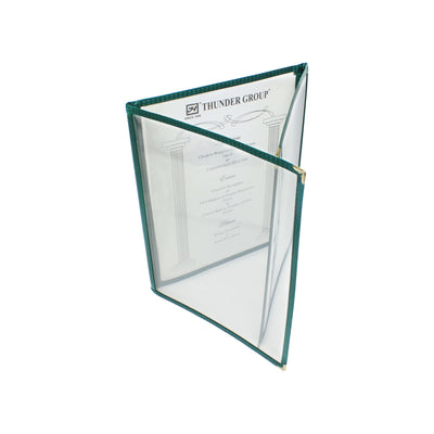 Thunder Group PLMENU-3GR 8-1/2 Inch Menu Cover Triple-fold Flexible Plastic Green