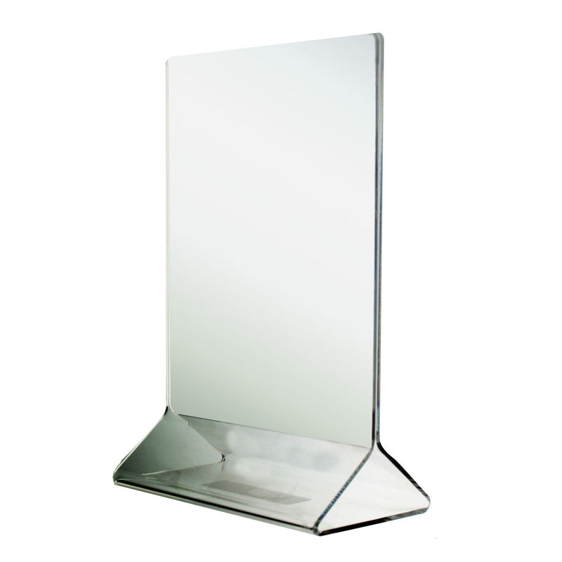 Thunder Group PLMH002 4 Inch Acrylic Table Card Holder Clear with Flat Base