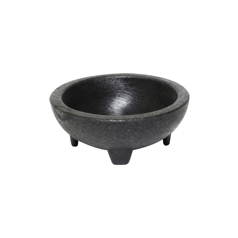 Thunder Group PLMJ004BK 4 Oz Plastic Molcajete Salsa Bowl Black Pack of 4