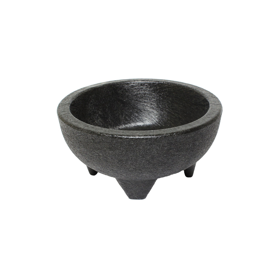 4 Pack 10 oz, 5-3/8" Diameter x 2-1/2" Height, Molcajete Salsa Bowl, Black Color (Pack of 4), Polypropylene, Stackable, Dishwasher Safe, Break-Resistant, Microwave Safe