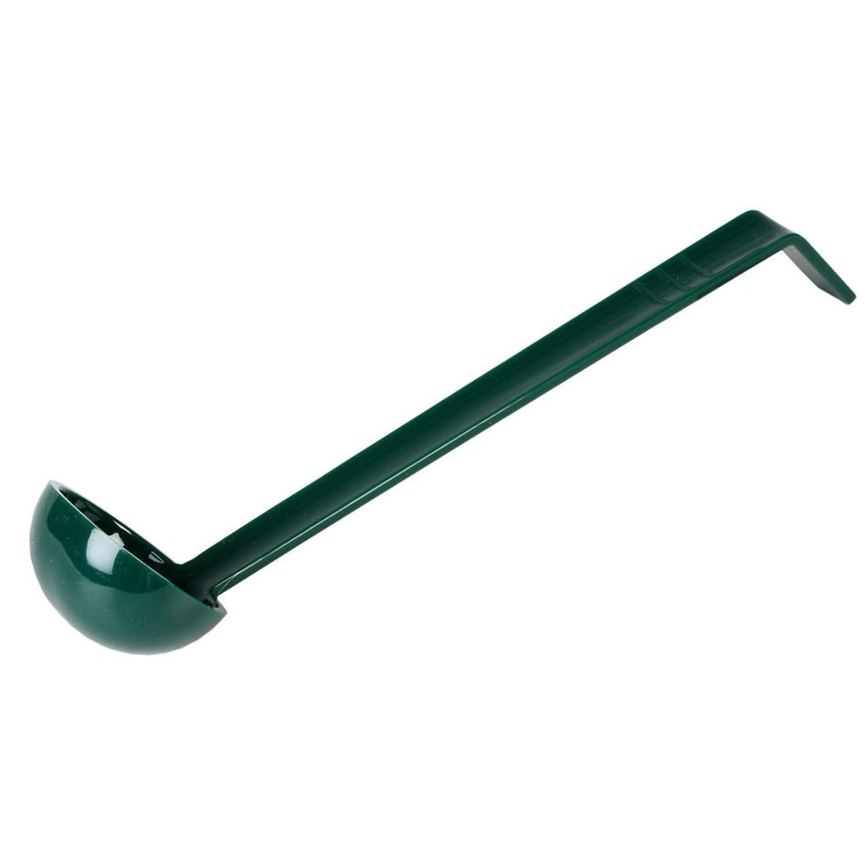 3/4 oz, 8-1/2" x  2-1/4" x 1-7/8", Ladle, Green Color, Polycarbonate, One-Piece Construction, can serve both Hot or Cold Foods, Dishwasher Safe, Break-Resistant, Shatter-Resistant, Color Coded, No Microwave, No Oven, NSF