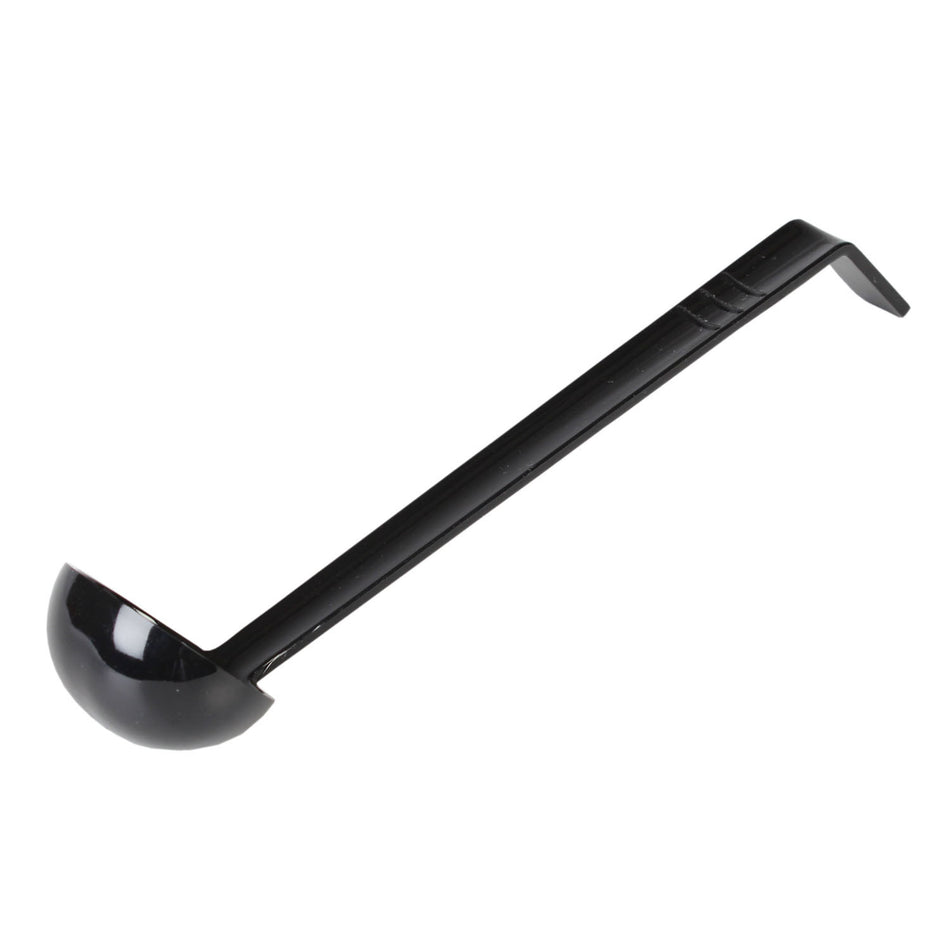 1 oz, 10-1/2" x 2-3/8" x 1-7/8", Ladle, Black Color, Polycarbonate, One-Piece Construction, can serve both Hot or Cold Foods, Dishwasher Safe, Break-Resistant, Shatter-Resistant, Color Coded, No Microwave, No Oven, NSF