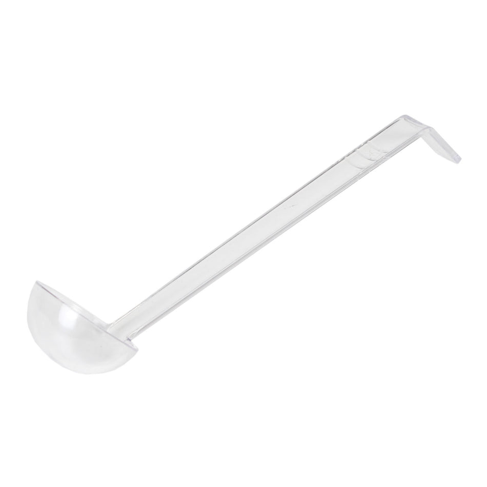 1 oz, 10-1/2" x 2-3/8" x 1-7/8", Ladle, Clear Color, Polycarbonate, One-Piece Construction, can serve both Hot or Cold Foods, Dishwasher Safe, Break-Resistant, Shatter-Resistant, Color Coded, No Microwave, No Oven, NSF