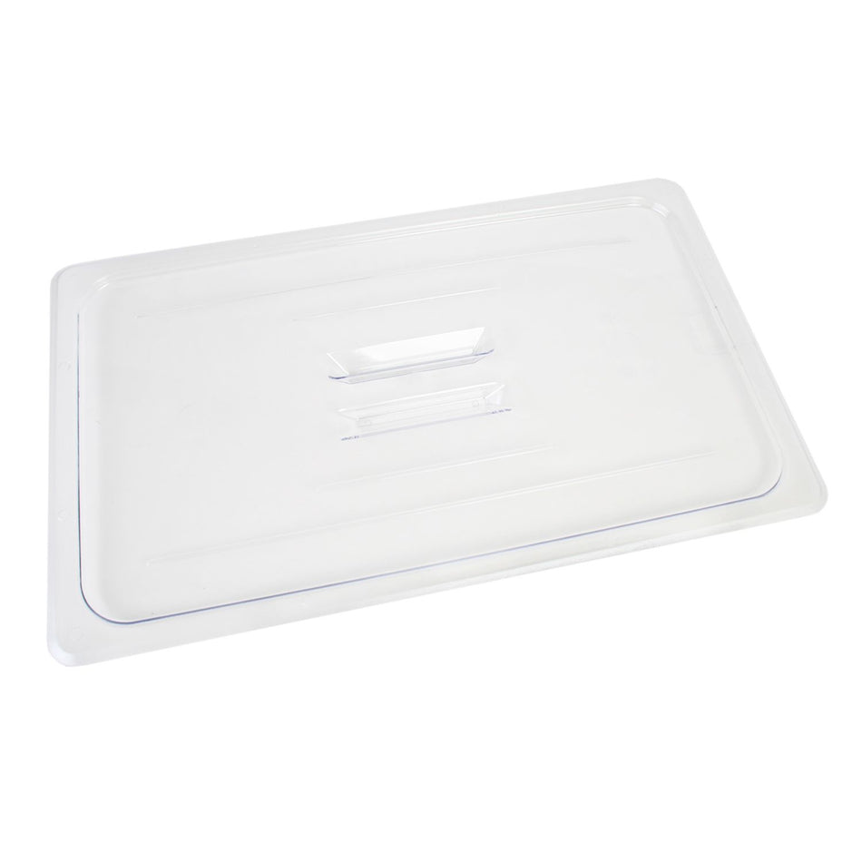 Solid Cover For Full Size Food Pan, Clear Color, Polycarbonate, withstand temperature from -40°F up to 210°F, Dishwasher Safe, Break-Resistant, Shatter-Resistant, No Microwave, No Oven, NSF