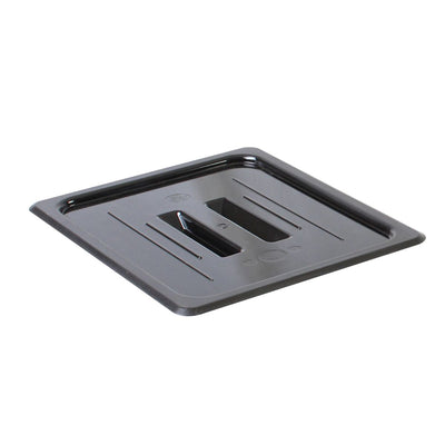 Thunder Group PLPA7120CBK 1/2 Size Solid Food Pan Cover with Handle Polycarbonate Black