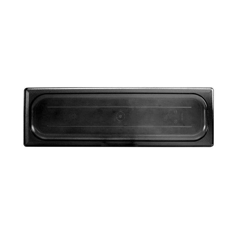 Thunder Group PLPA7120LCBK 1/2 Size Long Food Pan Cover Solid Polycarbonate Black